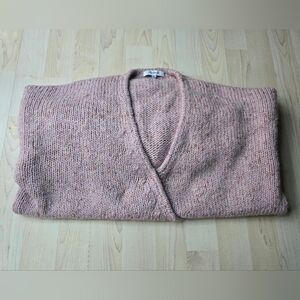 Madewell Pink Marled Beresford Front Wrap Pullover Sweater Size XL